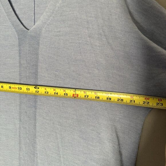 EILEEN FISHER Merino Wool Tunic Sweater Medium Light Blue Womens V-Neck - Picture 4 of 7